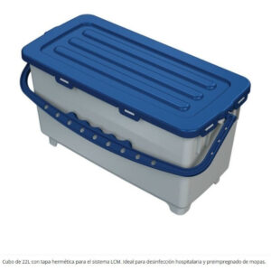 Cubo LCM 22L con Tapa Hermética Azul/Rojo