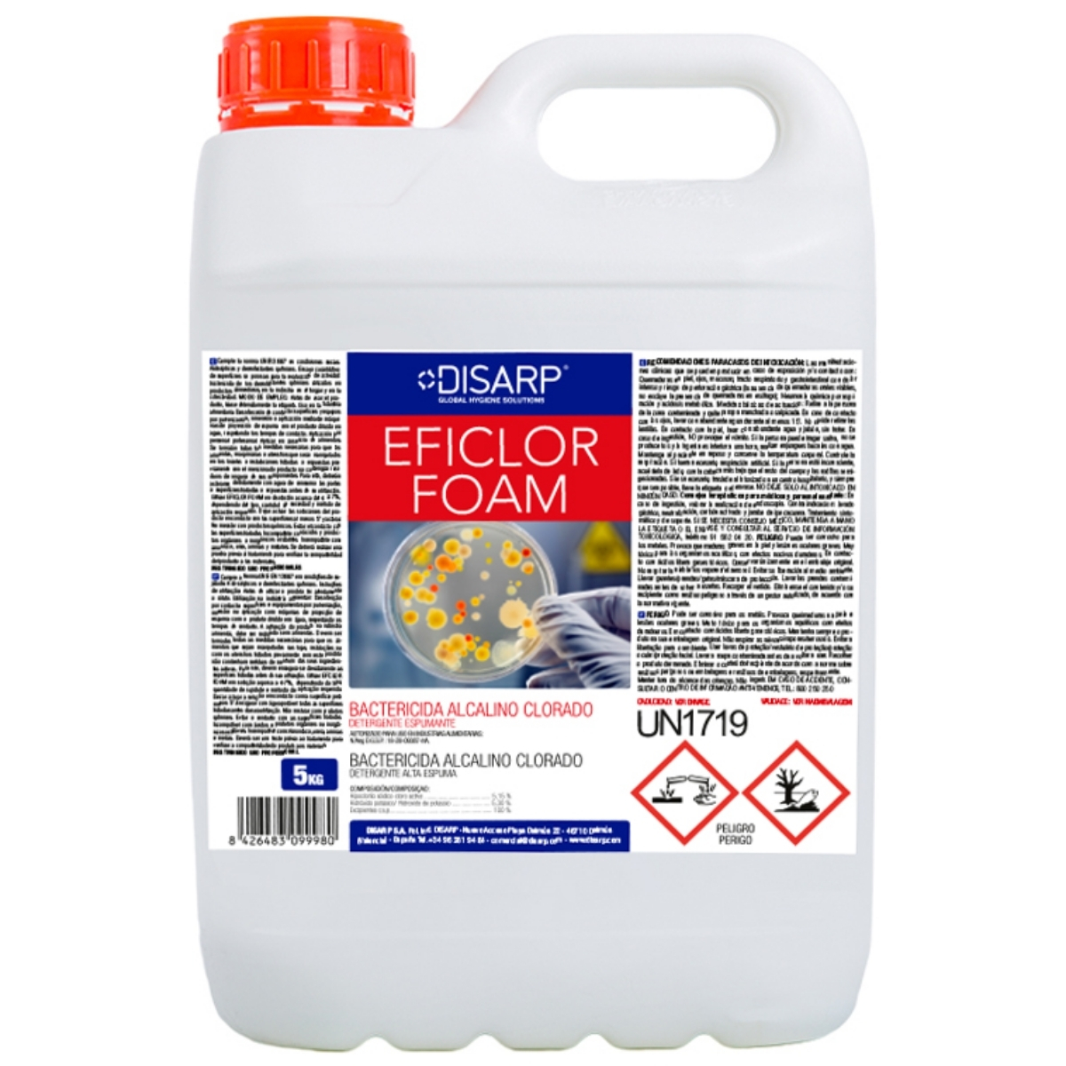 EFICLOR FOAM 5kg Bactericida Alcalino Clorado Detergente Espumante