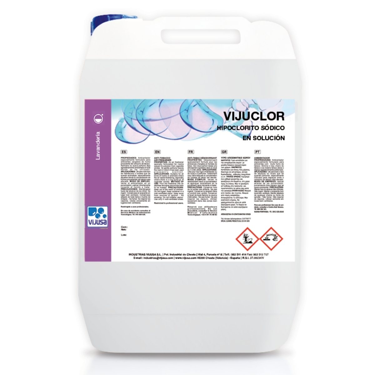 VIJUCLOR -Hipoclorito sódico en solución- Lavandería