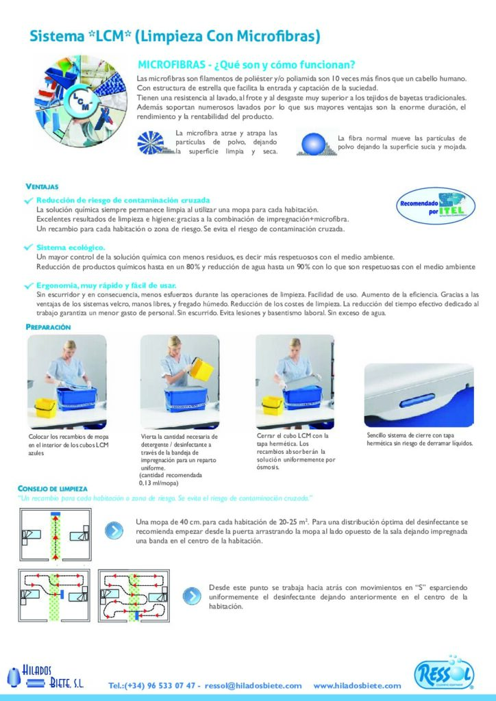 SISTEMA LCM Limpieza con Mopas de Microfibra