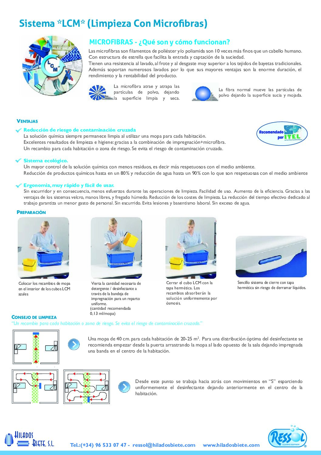SISTEMA LCM Limpieza con Mopas de Microfibra